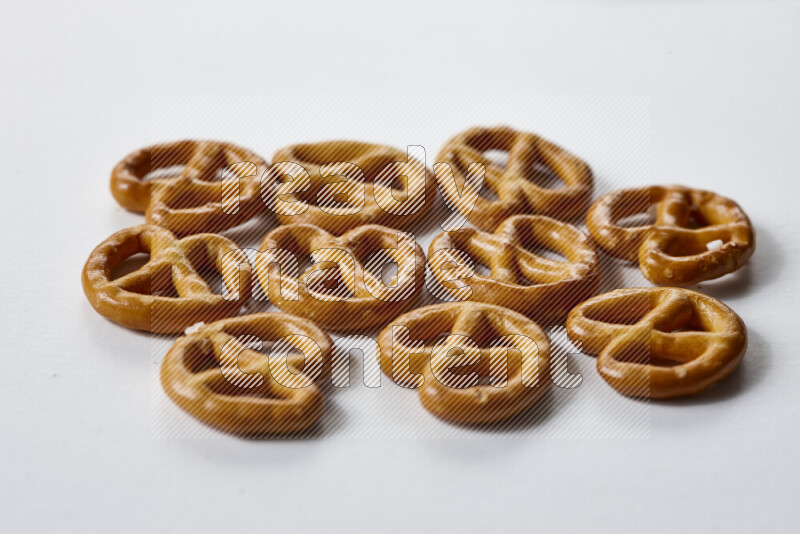 Pretzels snacks on white background
