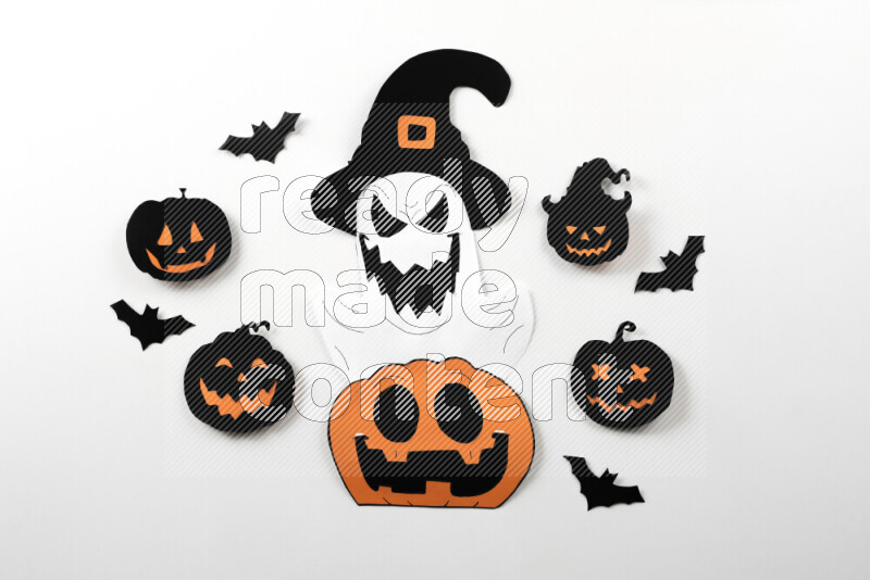 Halloween hand crafts on white background