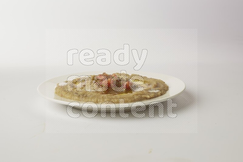 fava bean in a white plate direct on a white background