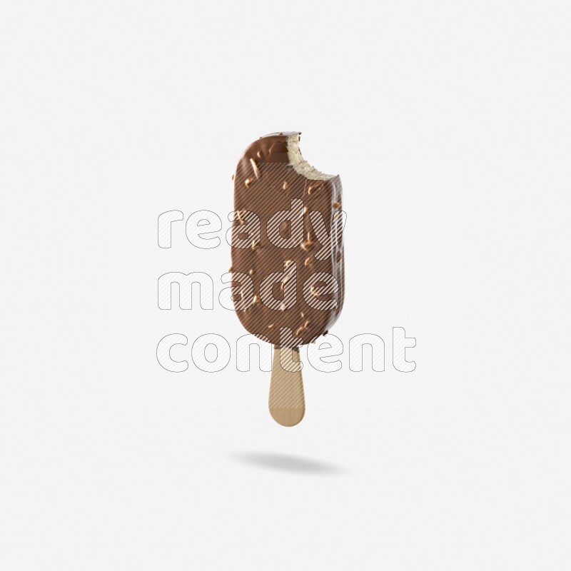 Chocolate ice cream stick mockup isolated on white background 3d rendering