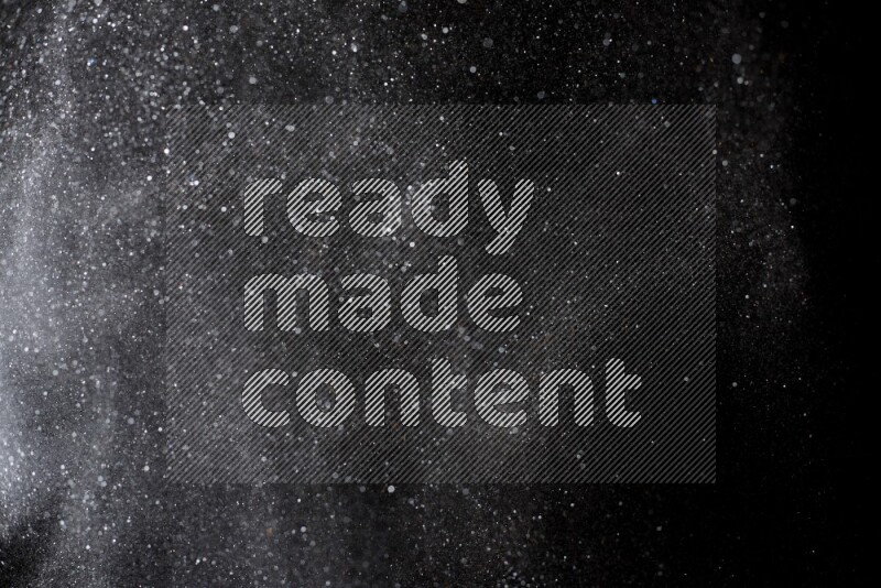 Silver glitter powder isolated on black background