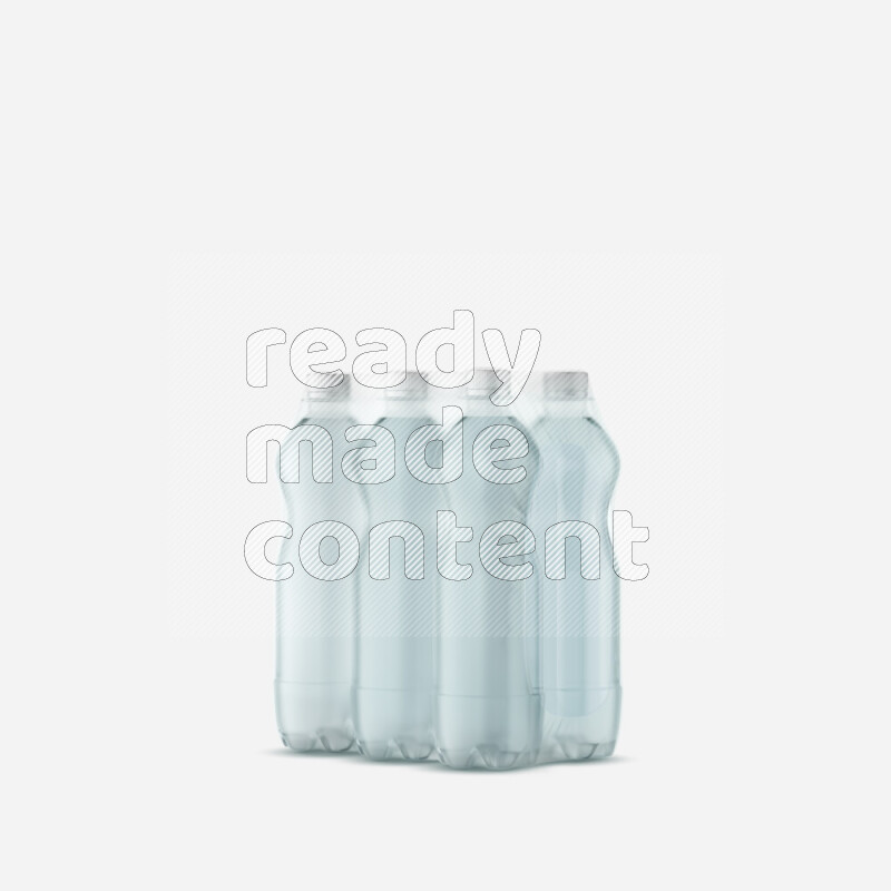 Plastic water bottles mockup wrapped isolated on white background 3d rendering