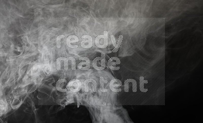 irregular white smoke on black background.