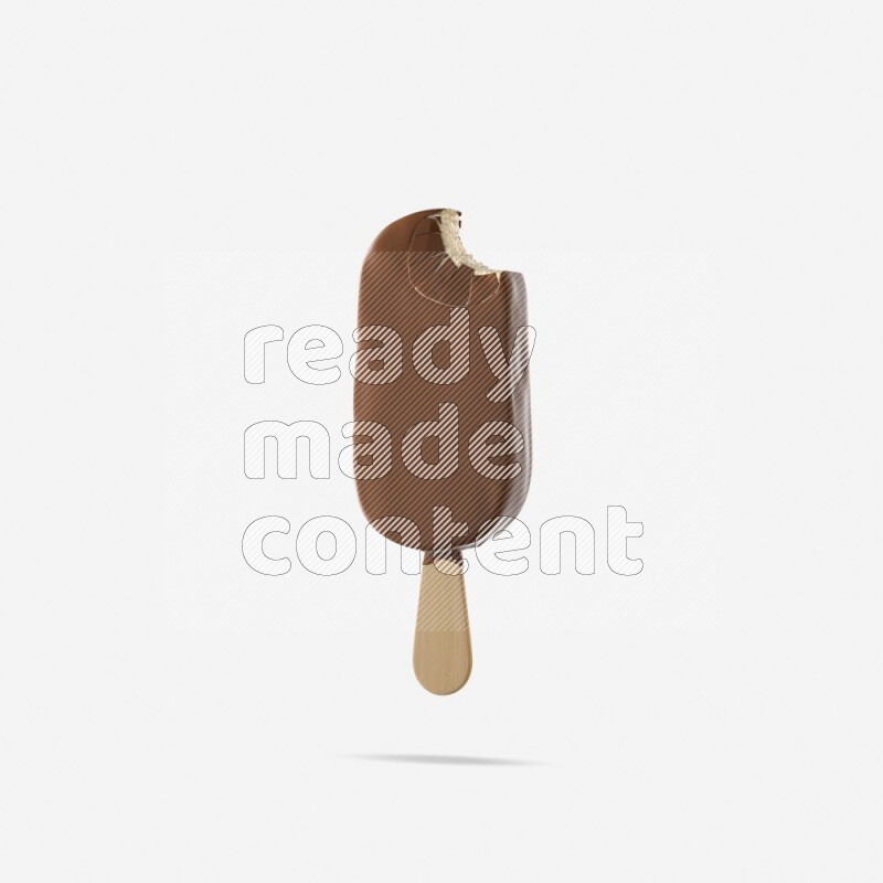 Chocolate ice cream stick mockup isolated on white background 3d rendering