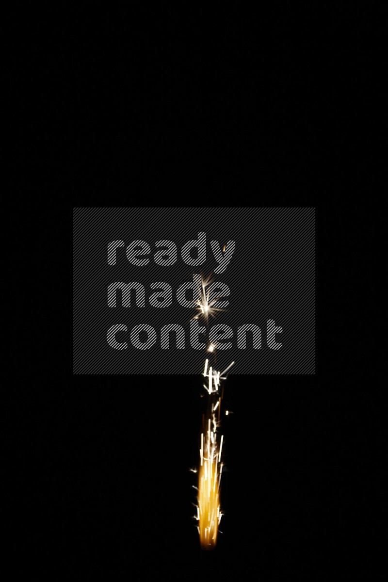 Sparkler candle isolated on black background