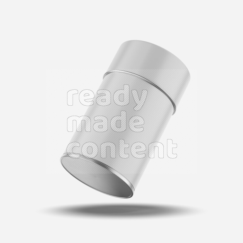 Glossy metallic can mockup with a label and a cap isolated on white background 3d rendering