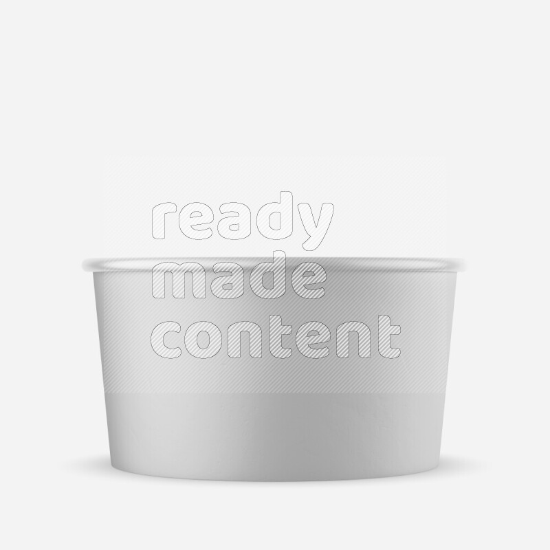 Empty white rough ice cream paper cup mockup isolated on white background 3d rendering