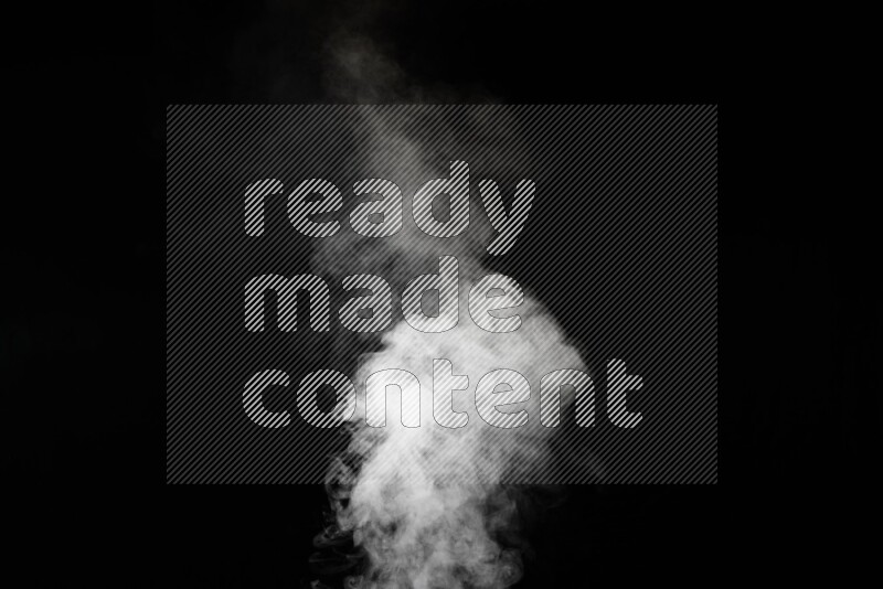 irregular white smoke on black background.