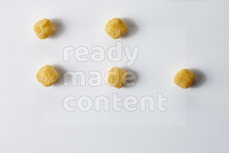 Puffs snacks on white background