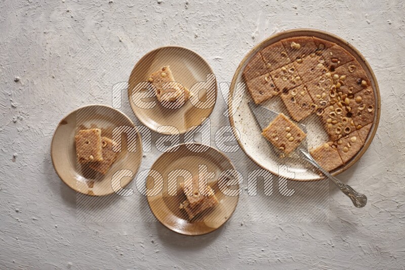 Basbousa in a light setup