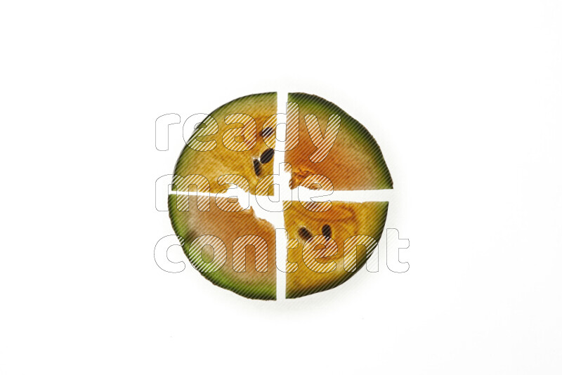 Watermelon slices on illuminated white background