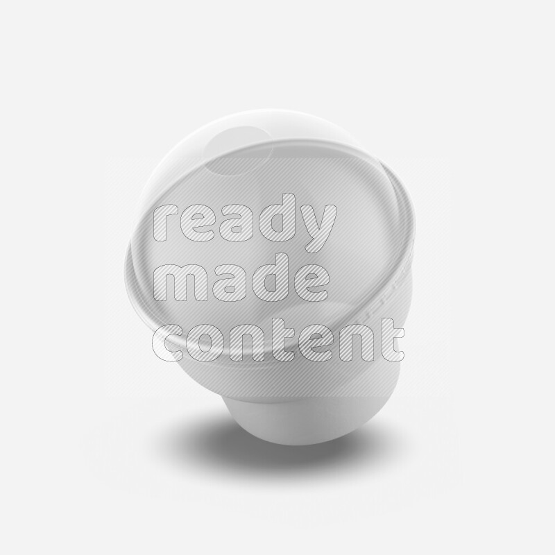 Empty white rough ice cream paper cup mockup isolated on white background 3d rendering