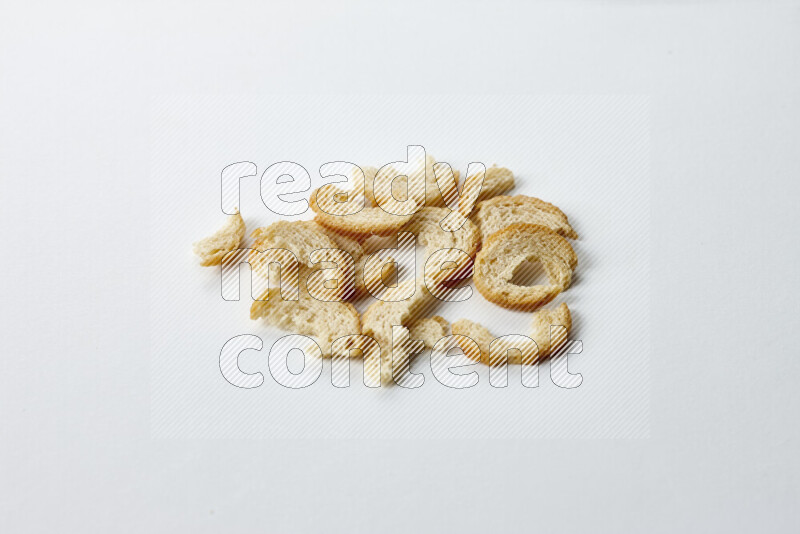 Assorted snacks on white background