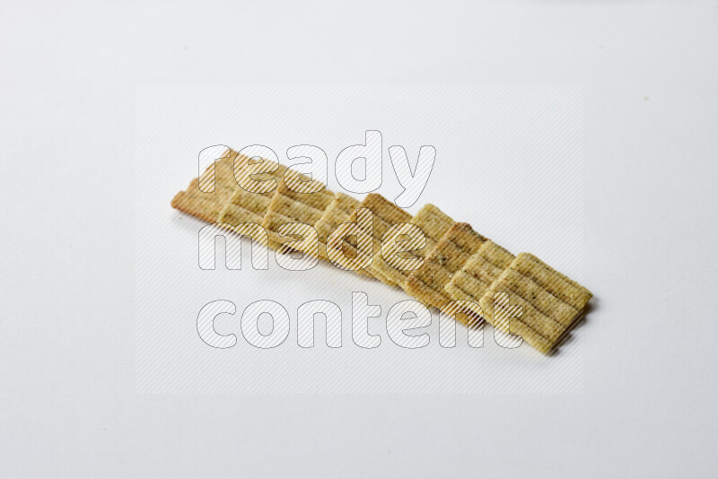 Crackers snacks on white background