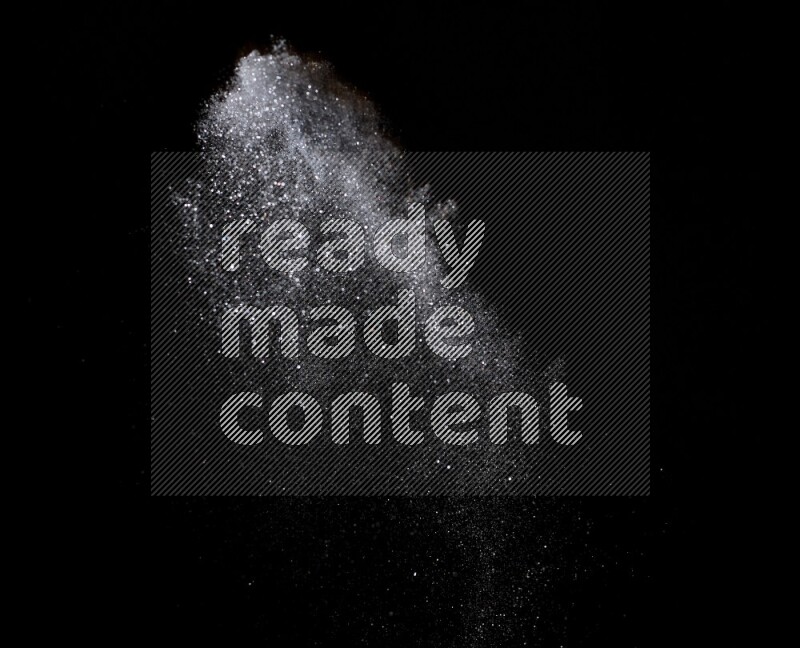 Silver glitter powder isolated on black background