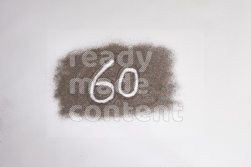 Numbers written with glitter on white background