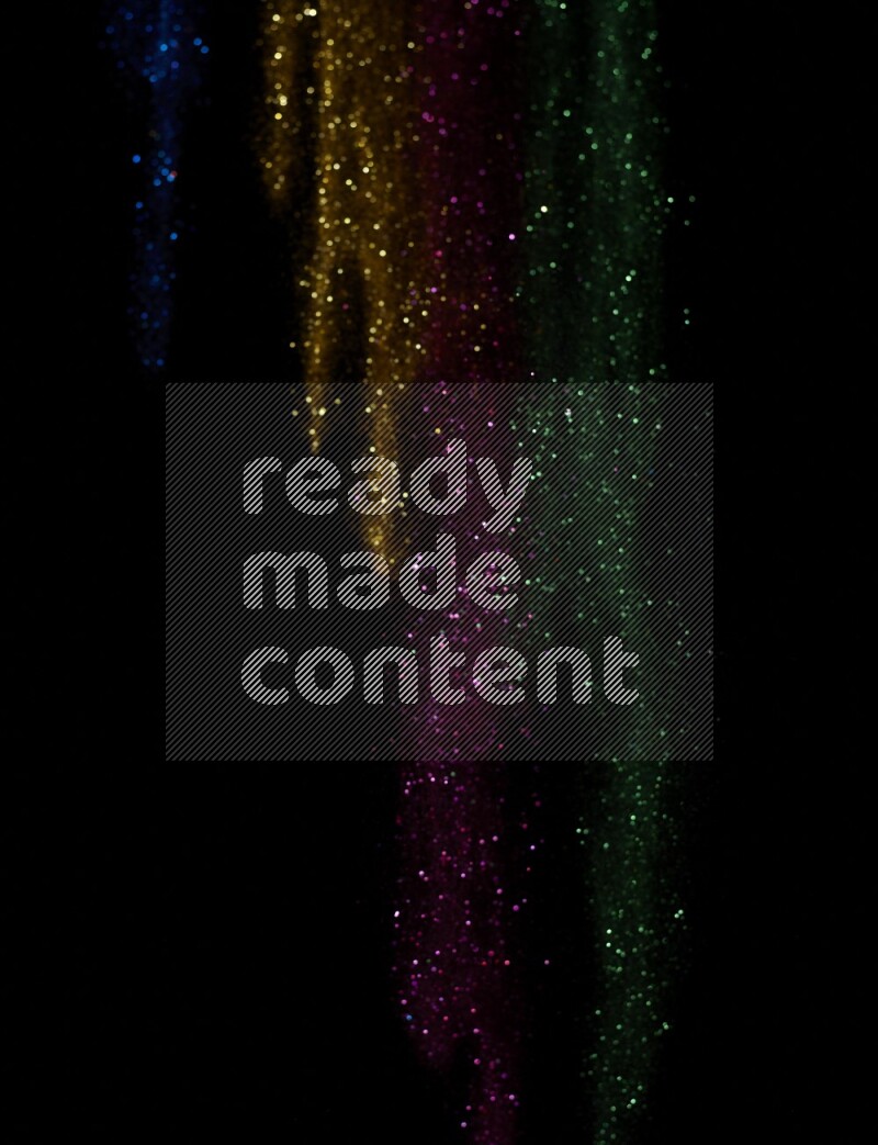Multicolored glitter powder isolated on black background