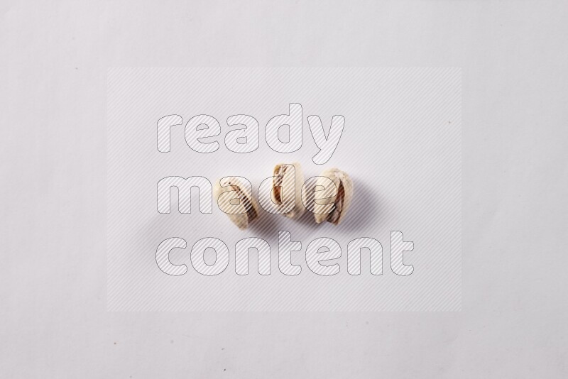 Pistachios on white background