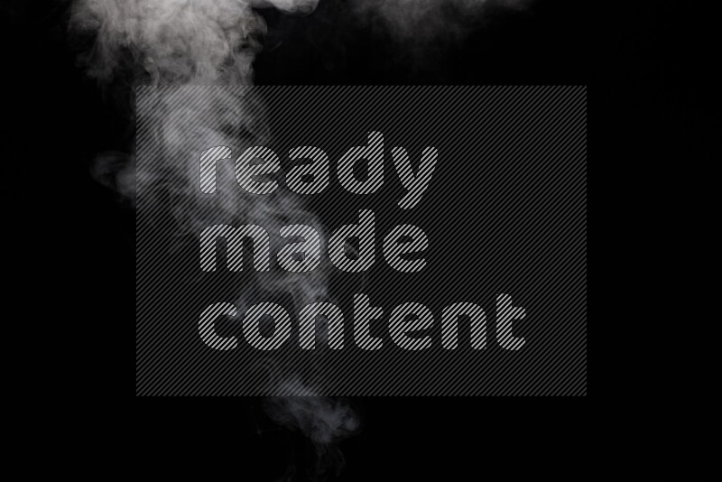 irregular white smoke on black background.