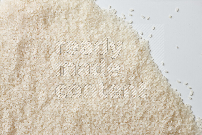 White rice on white background
