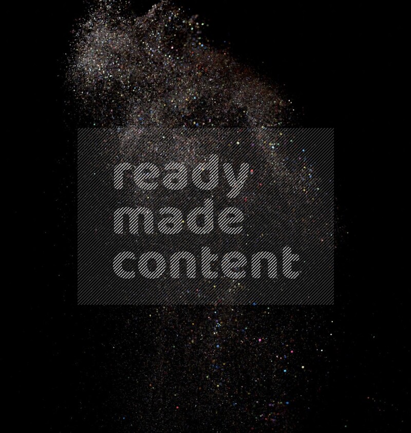 Multicolored glitter powder isolated on black background