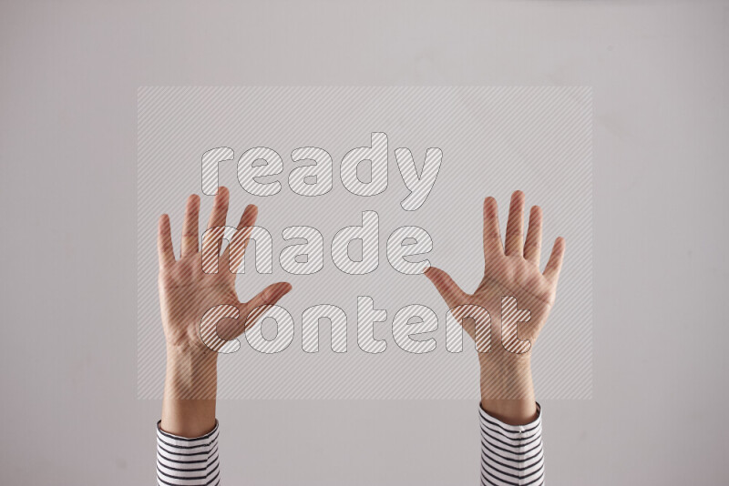 Woman hands gesturing sign language