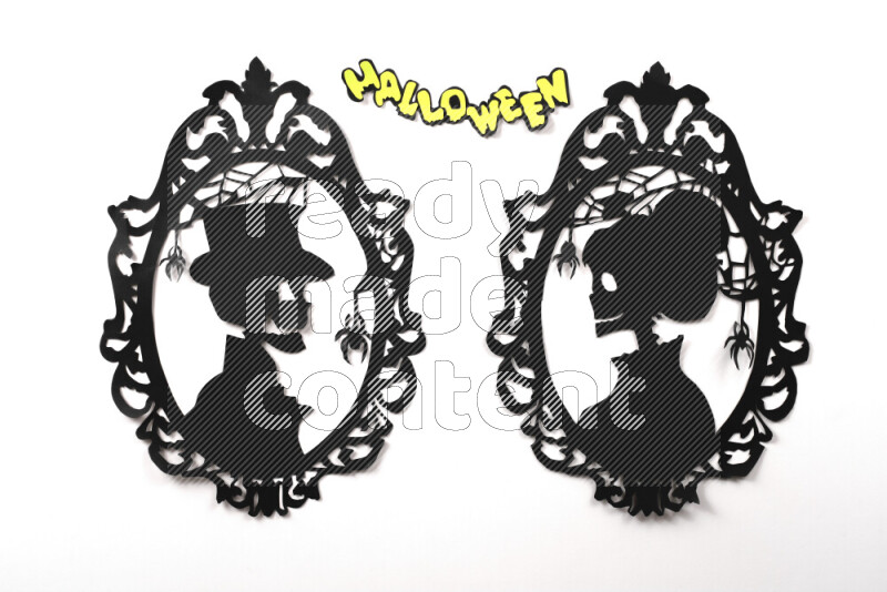 Halloween hand crafts on white background
