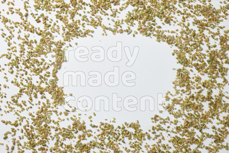 Freekeh on white background