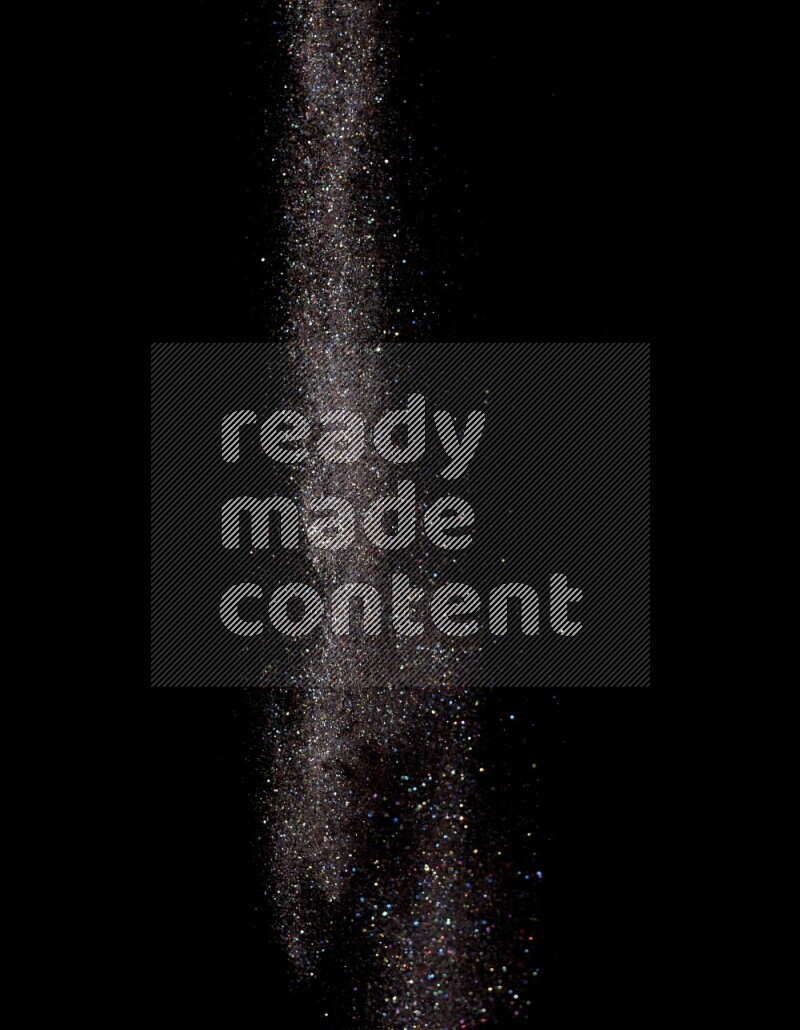 Multicolored glitter powder isolated on black background