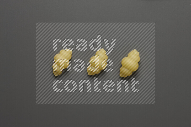 Snails pasta on grey background