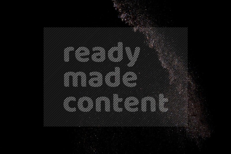 Multicolored glitter powder isolated on black background