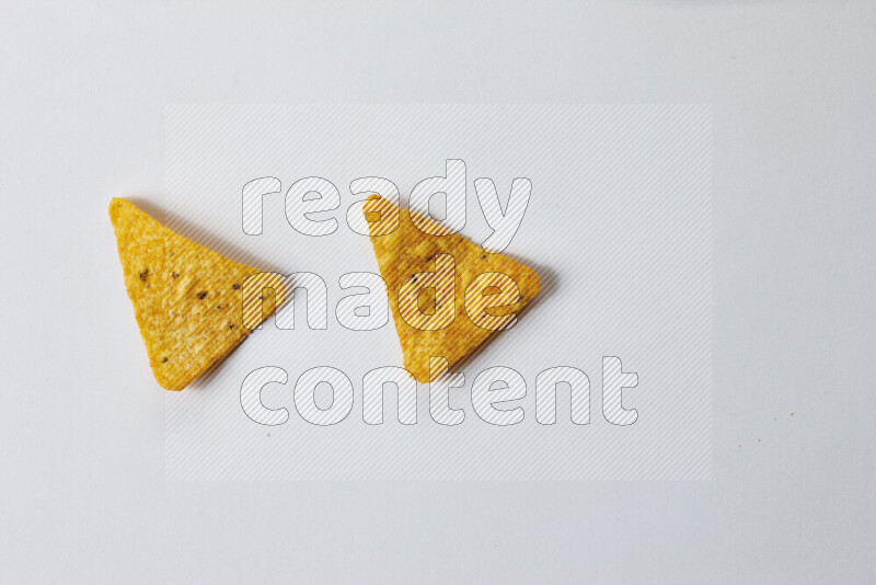 Nachos snacks on white background