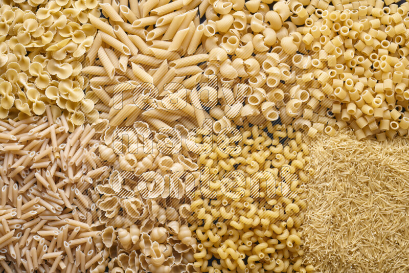 8 types of pasta filling the frame