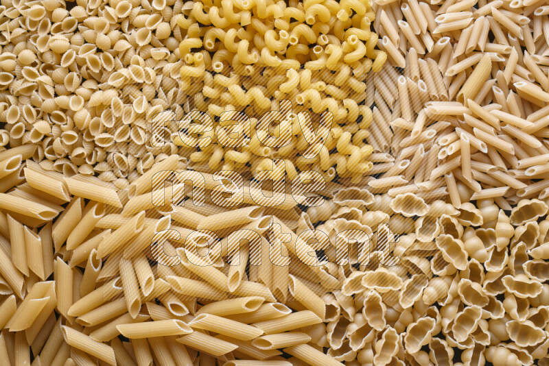 5 types of pasta filling the frame