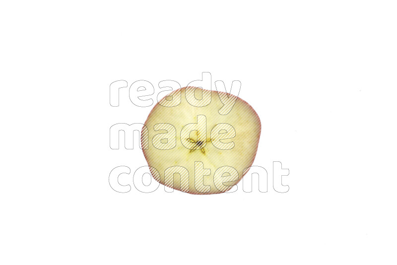 Apple slices on illuminated white background