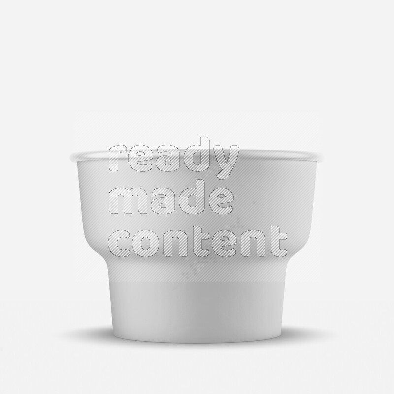 Empty white rough ice cream paper cup mockup isolated on white background 3d rendering