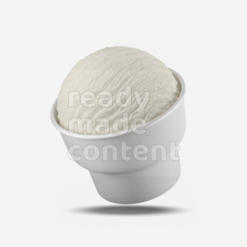 Ice cream in a white rough paper cup mockup isolated on white background 3d rendering