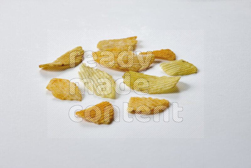 Chips snacks on white background