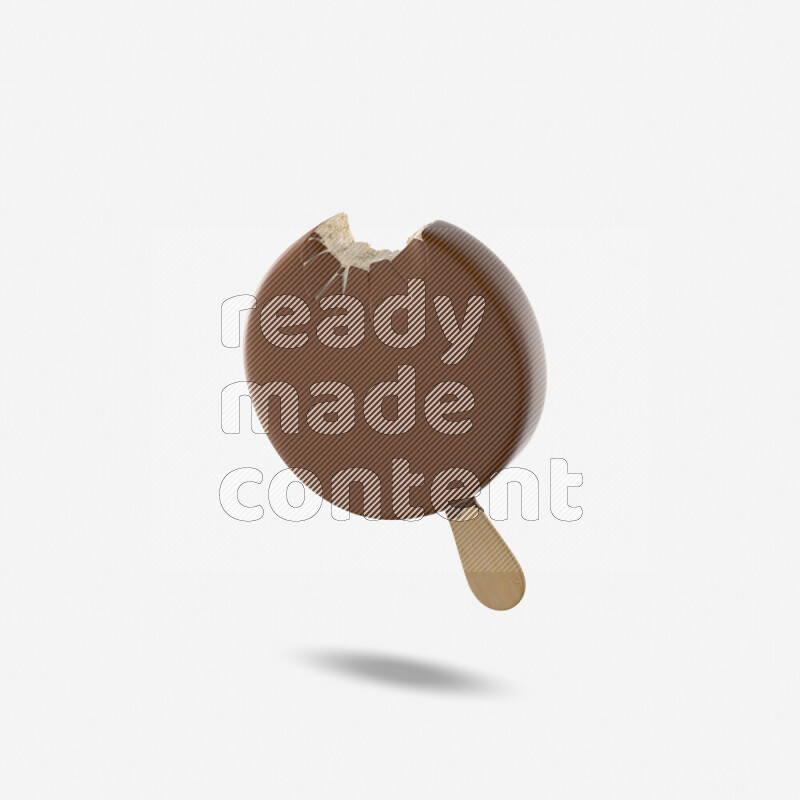 Chocolate ice cream stick mockup isolated on white background 3d rendering
