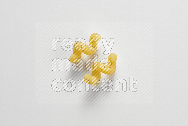Twist pasta on white background