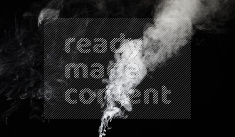 irregular white smoke on black background.