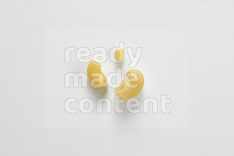 Different pasta types on white background