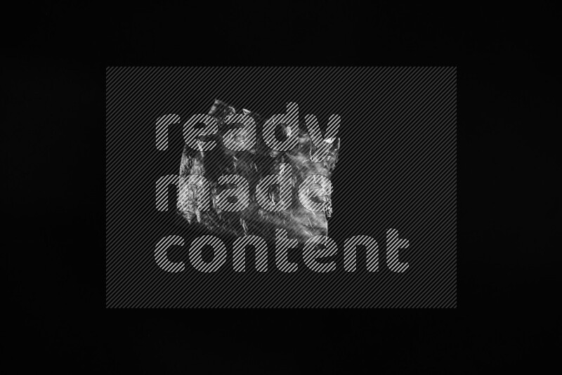 Transparent plastic textures on black background