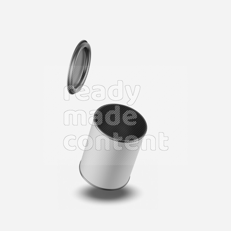 Paper tube mockup with glossy label and metal lid isolated on white background 3d rendering