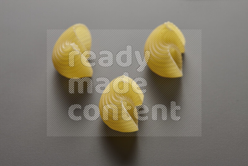 Pipe pasta on grey background