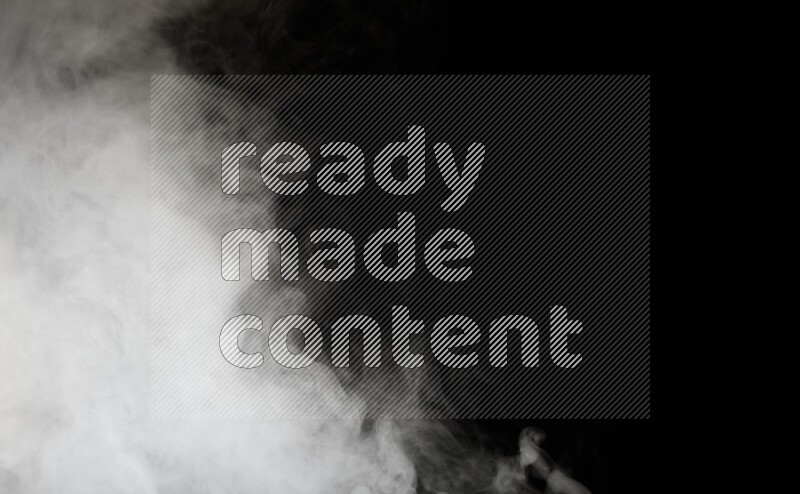 irregular white smoke on black background.