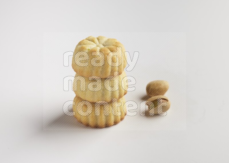 Three Pieces of Maamoul direct on white background