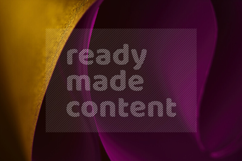 فن تجريدي يعرض منحنيات وتدرجات اللون الأصفر والوردي مكونه بضوء ملون