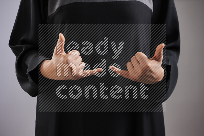 Woman hands gesturing sign language