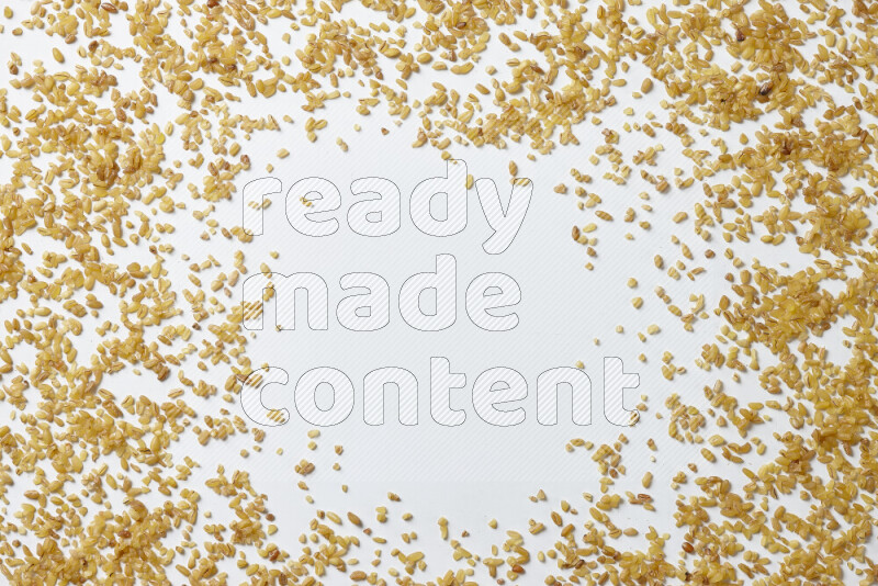 Coarse bulgur on white background